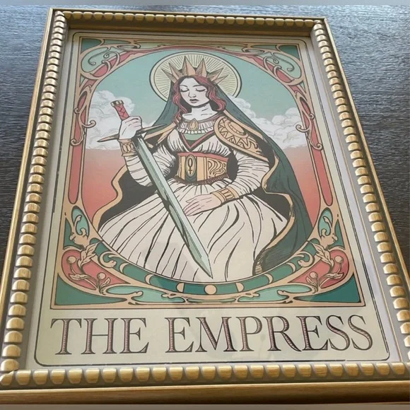 Sapna Shah "The Empress" Tarot Art Print Gold Frame - Picture 1 of 2